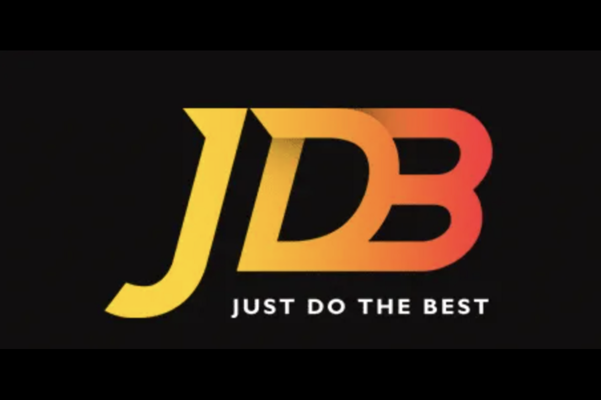 JDB 品牌标志,黄橙红渐变字样及 JUST DO THE BEST 标语